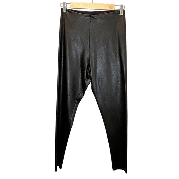 Commando Black Faux Leather Pull-On Leggings - size Large - Picture 2 of 6